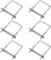 wadafen 6 Pezzi Bulloni U 80 x 50 mm, Bullone a U in Acciaio Inox,Bulloni a U Quadrato M6,Bulloni U Staffa M6,Telaio e Piastra Peso con Dadi Filettati,per Rimorchi,Auto e Barche