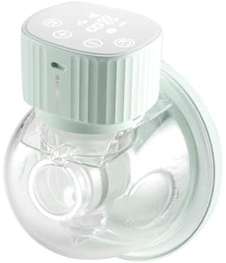 KikkaBoo NOA Sacaleches Eléctrico Manos Libres y Portátil, Extractor de Leche Materna, 3 Modos y 9 Niveles, Pantalla LED, Memoria, Fácil de Limpiar, Menta