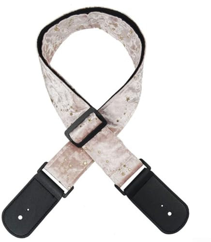 EXTRWORY Stilvoller und einzigartiger Gitarrengurt mit Sternenmuster, für Akustikgitarre, klassische Gitarre, Bass (Rosa)