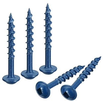 QUARKZMAN #8x1-1/4 Taschenlochschrauben, 250 Stück Vierkant-Antrieb Selbstbohrende Holzschrauben mit blau Beschichtung für Holzarbeiten