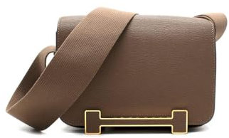 Hermes Secondhand Geta Crossbody Tasche aus Etoupe Chevre Leder mit Gold-Hardware