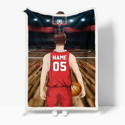 SHROUDEX 3D Basketball Decke Kuscheldecke, Personalisierte Decke Mit Name, Personalisierte Basketball Wohndecken Kuscheldecke Weiche Warme Tagesdecke Sofadecke (150x200cm)