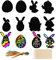 Bipl 36 Stück Ostern Kratzbilder, Ostereier Kratzbilder Kinder, Regenbogen Magie Ostereier, Ostereier Scratch Art Set, für Ostern Party Anhänger Dekoration DIY Handwerk
