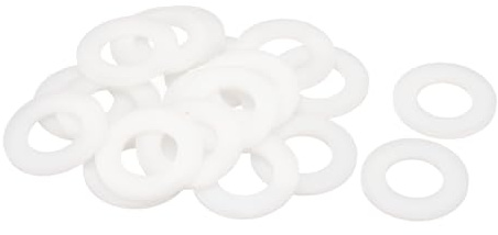 QUARKZMAN 20 Pcs Arandelas Planas, Pasacables de Nylon M24 24Mm Id 45Mm Od 3Mm de Espesor Arandelas Plástico para Juntas de Hojas de Plástico Espaciador de Sellado Anillo, Blanco