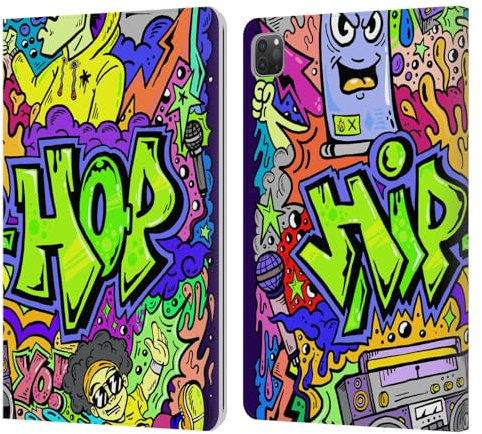 Head Case Designs Licenza Ufficiale Mark Ashkenazi Musica Hip Hop Graffiti Custodia Portafoglio in Pelle Compatibile con Apple iPad PRO 11 2020/2021 / 2022