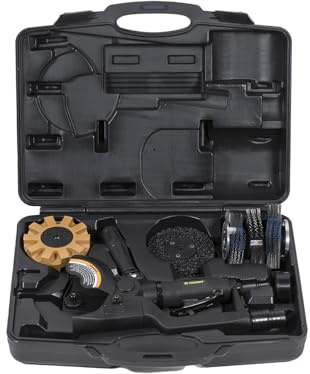 Rodcraft RC7095K Druckluft-MBX Multischleifer Set mit Zubehör | Stufenlose Drehzahlregelung, verstellbarer Handgriff und Kunststoffkoffer. Umfangreiches Zubehör inklusive