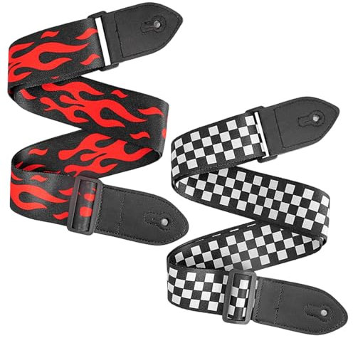 2 Stück Gitarrengurte, Modische Gitarrengurte, Gitarrenzubehör, Breite Gitarrengurte, Verstellbare Gitarrengurte