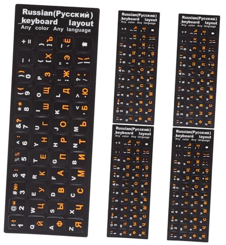 jojofuny 5sheets Matte Russian Keyboard Stickers for Computer and Laptop Labels Background and Letters Compatibility for Easy Language Learning