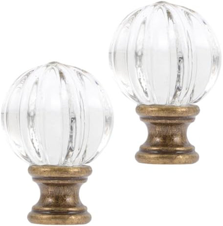 DOITOOL 2St Lichtdekoration tischlampe lampenschirm warmes licht Lampenverzierung mit poliertem Messingsockel Endstücke für Lampen Lampenknäufe dekorativer Stehlampenabschluss Kupfer