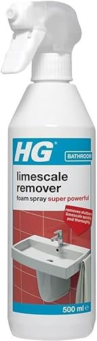 HG Limescale Remover Foam Spray Super Powerful - Bathroom & Kitchen Descaler for Taps, Showerheads, Tiles, Chrome, Baths & Screens Red - 1 Pack 500ml
