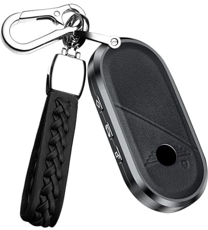 ontto Autoschlüssel Hülle Cover Passt für BMW Mini Cooper SE J01 S F65 F66 Countryman U25 2023-2025 Schutzhülle Legierung Leder Schlüsselhülle Schlüsselschutz Schlüsselgehäuse Schlüsselring-Schwarz