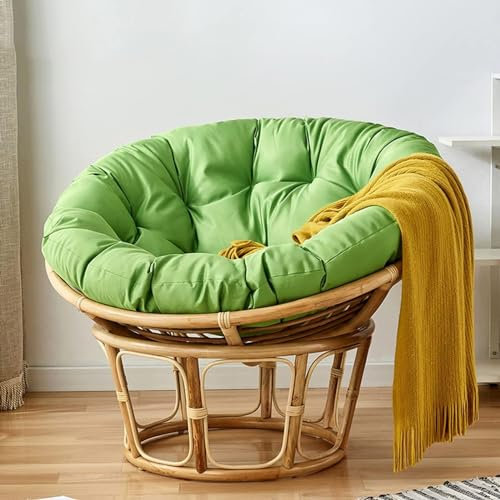 Rundes Stuhlkissen, wasserdicht, überfüllt, Hängematten-Sitzkissen, Wippstuhl-Pads zum Aufhängen, Eierstuhl, klappbar, Gartensofa, abnehmbarer Reißverschluss (Grün, 150 cm)