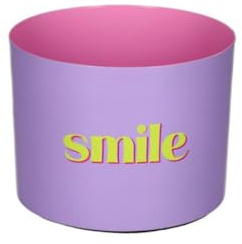 Gift Company - Windlicht, Teelichthalter - Goa - Eisen - Motiv: Smile - Farbe: lila/rosa - (ØxH) 10 x 7,5 cm