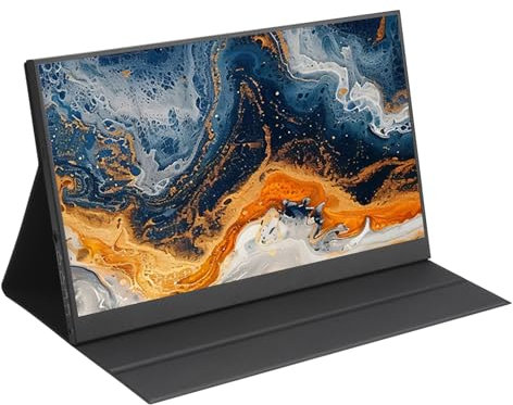 Tragbarer 15,6-Zoll-Monitor, Full HD 1920 x 1080P LED-Display, USB-C-HDMI-Gaming-Monitor mit ultradünnem Display, 250 cd/m², 60 Hz, 100 % Adobe RGB, externes Display für Xbox Switch,Black-15.6''