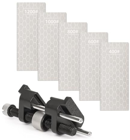 Flaroey Chisel Sharpening Kit - Honing Guide & 5 Diamond Sharpening Stones, Adjustable Chisel Sharpener Jig for Woodworking Tool