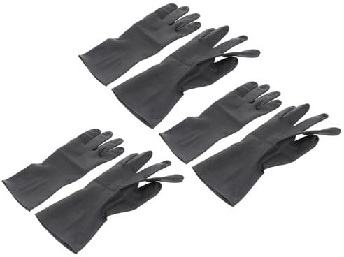 3 Paar Friseurhandschuhe, Schwarz, zum Haarefärben, Größe S | Rutschfest, und Waschbar, Handschutz für Damen und Herren, Gummi Kunststoff