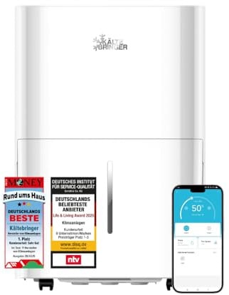 Kältebringer Luftentfeuchter - LED Display, WLAN & App - sehr leise & energiesparend - Gegen Feuchtigkeit & Schimmel (20L)