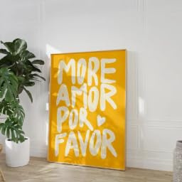 LZJAGXX Maximalistisches Poster „More Amor Por Favor“ Kunstdruck Wandposter Moderne eklektische Wandkunst Wohnzimmer Schlafzimmer Dekoration (40x60cm/Rahmenlos)