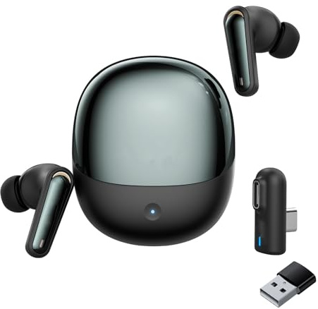 VBESTLIFE Wireless Gaming Earbuds, 2.4G Bluetooth 5.4 Dual Mode Earbuds with ENC Mic and USB C Dongle for Phone Tablet Laptop PC Game Console VR (Black)