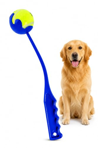 HIFSA Dog Ball Launcher Tennis Ball Launcher Ball Thrower Stick Interactive Pet Outdoor Training Toy Fetch Throwing Tool Puppy Exercise High Bounce Hands Free Pickup Throw