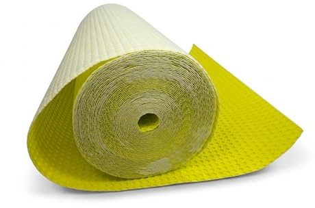 FloorNation 3MM Decoupling Membrane Tile Underlay Roll, Waterproof Anti Crack and Heat Insulation Mat, Vapour Barrier for Underfloor Heating, 3MM, Yellow (30m2)