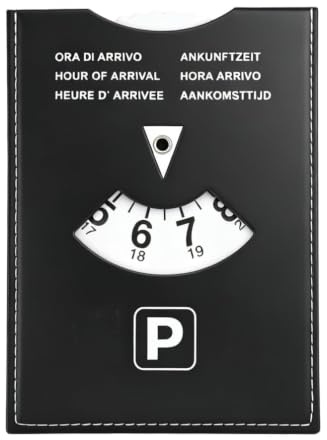 eModwey Luxus Parkscheibe Maxi aus weichem Kunstleder, Soft-Touch, für Auto, Motorrad, Wohnmobil, 11 x 15cm, Schwarz | Für Auto & Motorrad, Für Wohnmobil, Weich & Flexibel, Soft-Touch-Material