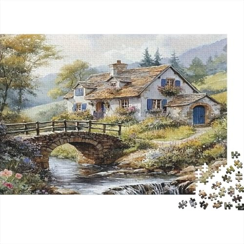 Bridge Cottage River 1000pc Jigsaw Puzzle for Adults Challenging