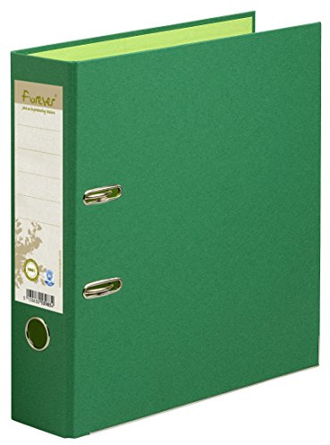 Exacompta 53983E Premium Recycling-Ordner Prem´Touch Forever. 8 cm breit DIN A4 Ringordner Aktenordner Briefordner Büroordner Plastikordner Schlitzordner dunkelgrün