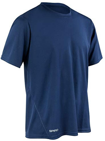 Spiro Mens Quick Dry Sports Short Sleeve Performance T Shirt (XL) (Navy)