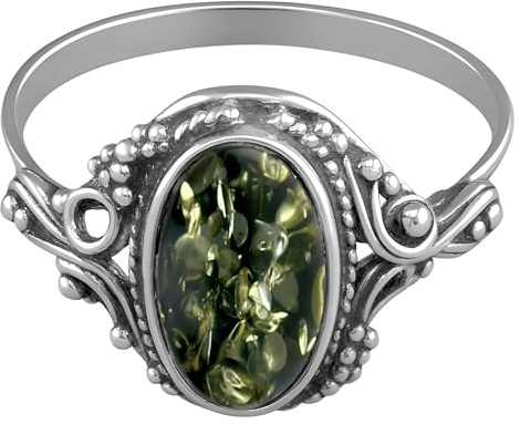 Designer Inspirations Boutique ® Plata de ley (925/1000) plata verde ámbar