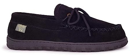 Cloud Nine Sheepskin Herren-Moc aus 100 % Schaffell, Schwarz, Schwarz, 50.5 EU