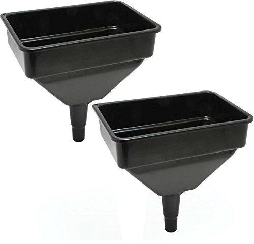 (Pack of 2) Large Rectangular Funnel for Oil, Diesel Petrol - Farm Plant Tractor Funnel