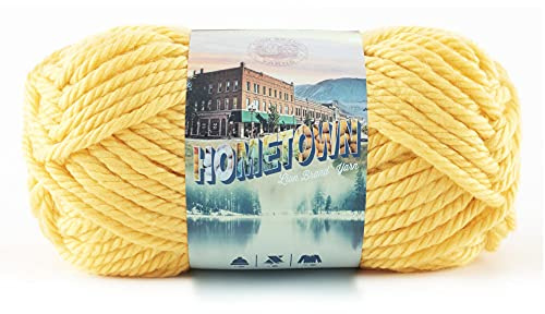 Lion Brand Yarn Hometown, Super-Bulky Yarn for Knitting, Crochet, and Crafts, Pittsburgh Yellow, 1 Pack