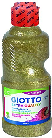 Giotto Extra Quality, Malfertige GLITTER Temperafarbe höchster Qualität, 250 ml - gold