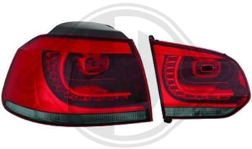 in.pro. 2215496 HD Rückleuchten VW Golf 6 , Baujahr: 08-12, klarglas, rot-smoke