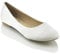 ESSEX GLAM New Womens Flat Pumps Ladies Glitter Ballet Ballerina Dolly Bridal Shoes Size (UK 4 EU 37, White Satin)