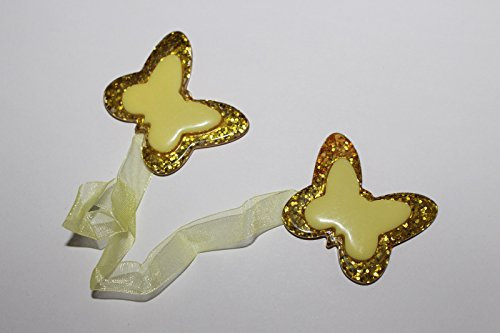 Raffhalter „Schmetterlinge Nr.33“ magnetisch für Gardinen, 2-er Pack, 5 versch. Fb. (Gelb)