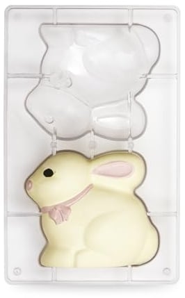 Decora, 0050107 Moule à Chocolat en Forme de Lapin en Polycarbonate, 94 x 80 mm, Idéal pour préparer des chocolats Brillants et croustillants, Design Professionnel, Fabriqué en Italie.