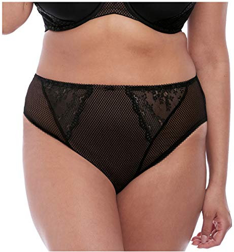 Elomi Women's Charley Waist High Cut Leg Brief, Black, XXXL