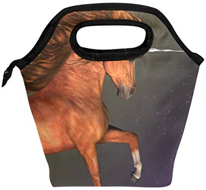 Mnsruu Isolierte Lunch-Tasche mit Tiermotiv und Einhorn-Motiv
