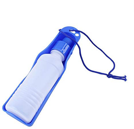 250 ml / 500 ml Portátil Mascota Viaje Botella de Agua Perros Gatos Dispensador de Agua Cachorro Beber Fuente de alimentación Botella Mascota Beber Herramienta de alimentación (250ml-Azul)