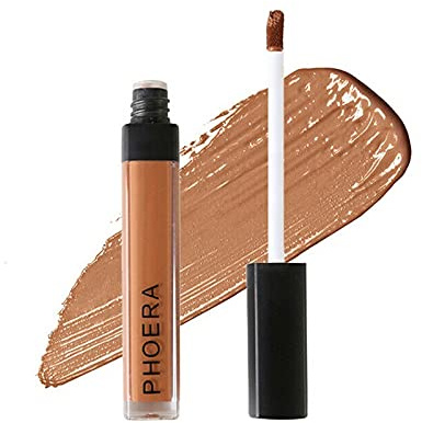 Phoera Full‑Coverage Matte Liquid Concealer – Waterproof, Oil‑Free Camouflage for Dark Circles, Acne Scars & Under‑Eye (109 - Hazelnut)
