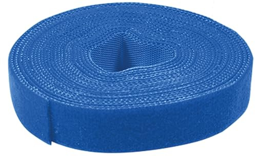 Faconet® Kabelbinder aus Klettband Breite 16mm auf Rolle (4 Meter, Blau)