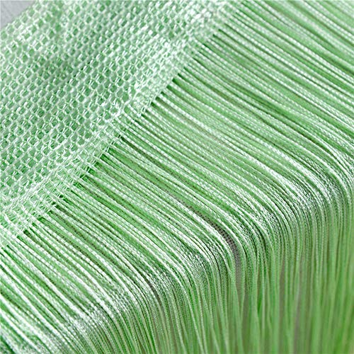 GLITZFAS Vorhänge 100 x 200 cm Fadengardine Fadenvorhang Wandvorhang Schaufensterdekoration, Dekorative Gardine Raumteiler Fliegenschutz für Hochzeit, Café, Restaurant (Gras Grün)