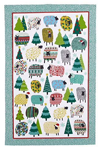 Ulster Weavers Cotton Tea Towel - Dotty Sheep (100% Cotton, Yellow)