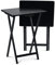 PJ Wood Fully Assembled Small Lightweight Adjustable and Portable TV Tray Table with Collapsible Storage Rack, Black (2 Pack)