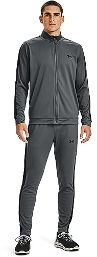 Under Armour Herren EMEA Bequemer Jogginganzug Mit Weichem Innenmaterial, Warmer Und Schnell Trocknender Trainingsanzug Mit Praktischen Seitentaschen, Pitch Gray / / Black (012), SM Emea Trainingsanzug 1 Stück
