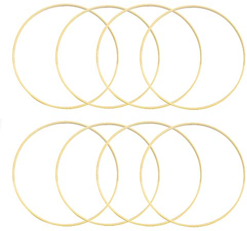 Sweieoni 10 Stücke Kranz Ringe DIY Handwerk Dreamcatcher Runde Hoop Ring, Holzringe Zum Basteln, Hochzeitskranz Dekor und Wandbehang Handwerk 15cm Bambusring