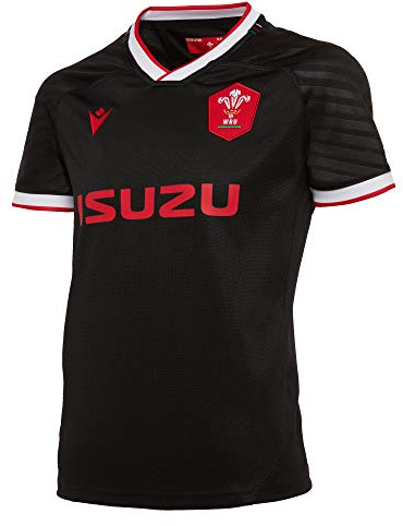 Macron Herren 58125440 WRU M20 WRU M20 Jersey Alternative Poly Replik Ss Jr, Schwarz, JS, Nero, SB