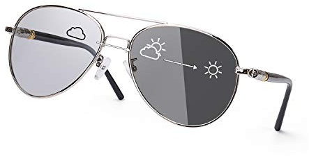 SODQW Polarisierte Sonnenbrille Herren Photochromatisch für Fahren Draussen Sports mit Ultraleicht Metallrahmen Leicht UV400 Schutz